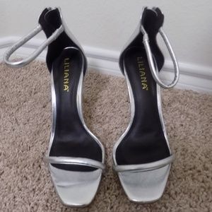 Lilliana Silver Formal Stiletto Heels
